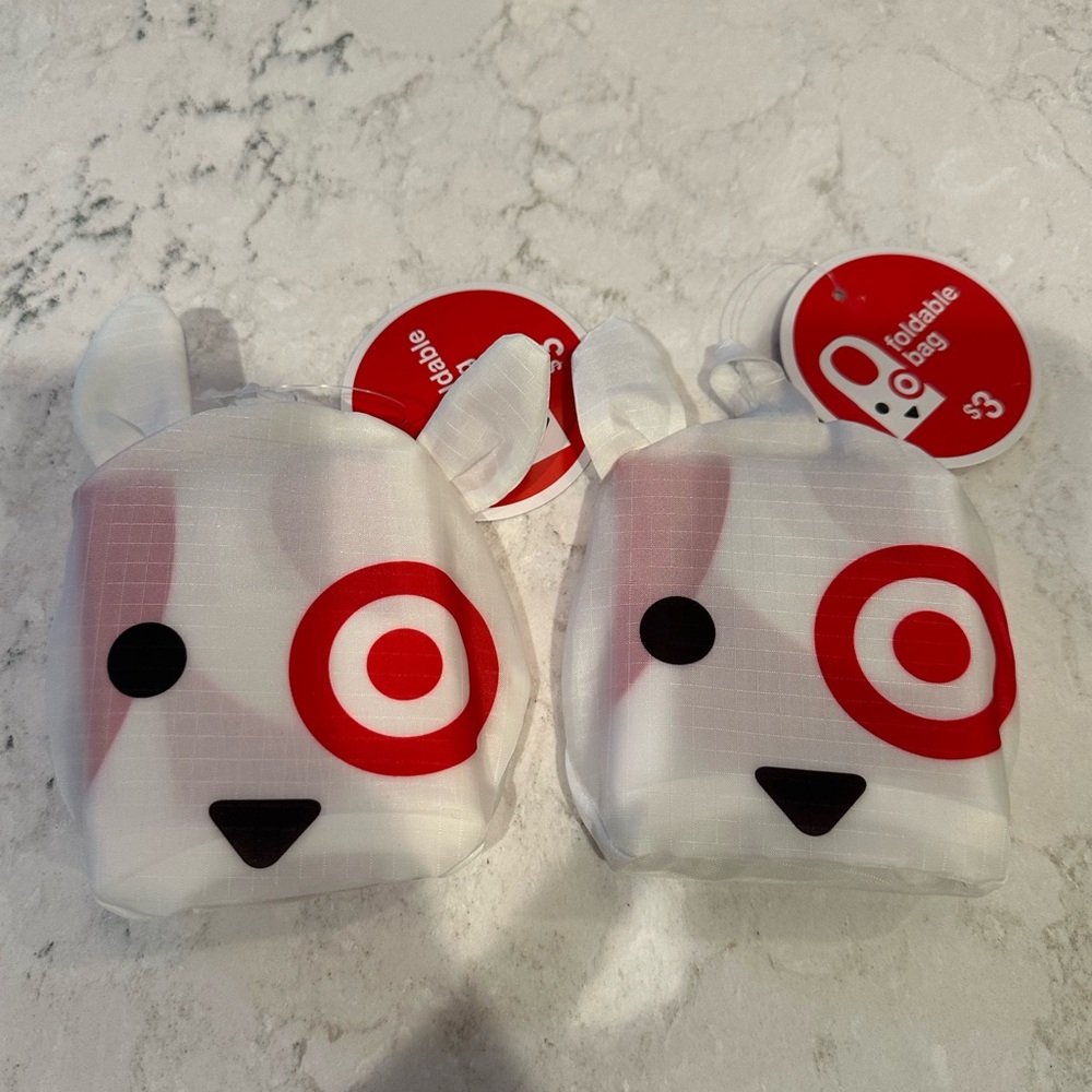 Target Bullseye Dog Reusable Shopping Bag Set of 2